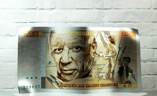 Sculpture 100 Francs alu brossé