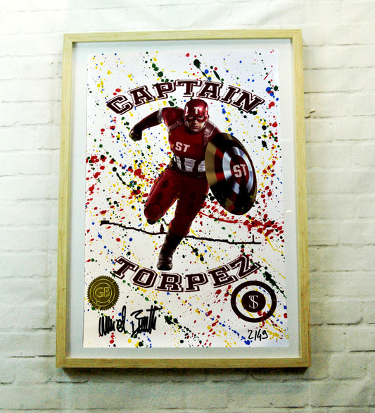 Lithographie Captain Torpez Explosif