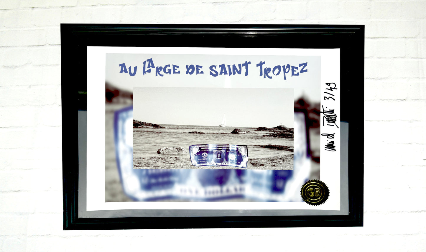 Lithographie Au Large de Saint Tropez Bleue