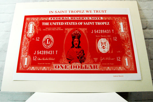 Affiche In Saint Tropez we Trust édition rouge