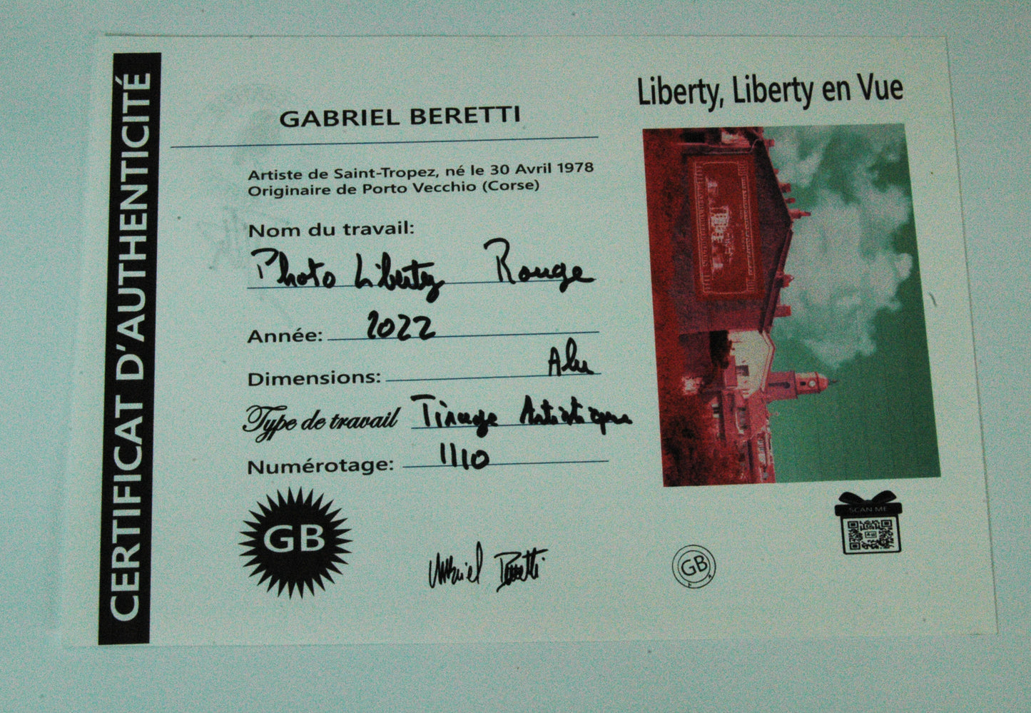 Tableau  Liberty Liberty Aluminium Brossé édition Rouge
